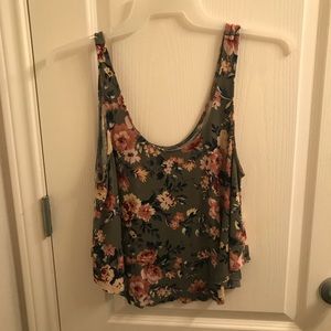 AE Soft & Sexy Green Floral Swing Tank S